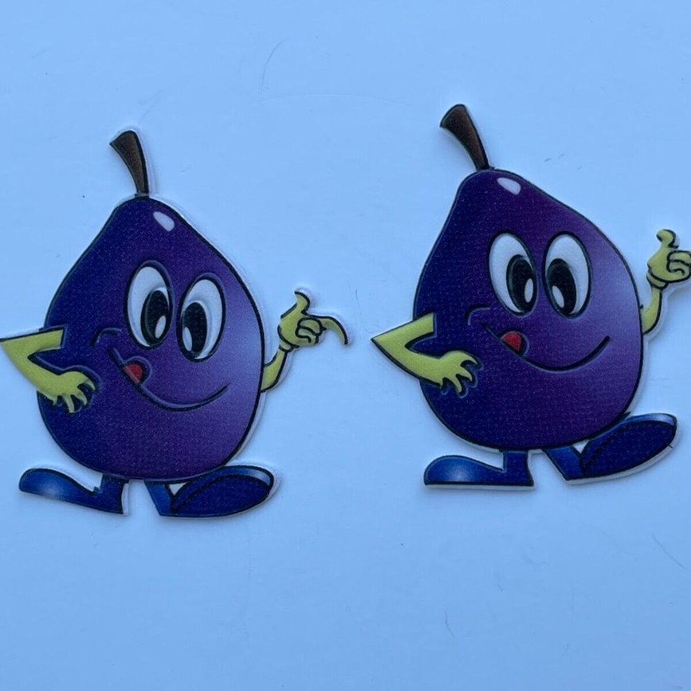 Lot of 2 Patches Purple Pears Iron On Patches for Craft kids Clothes Accessories